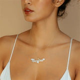 Heart Name Necklace 18K Double Plated Pendant Choker Gift
