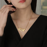 Two Tone Personalized Name Necklace with Heart Charm