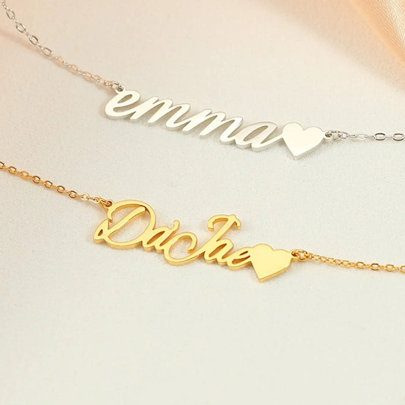 Heart Name Necklace, Personalize Jewelry, Birthday Gift
