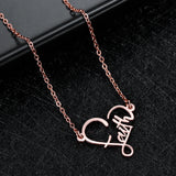 Name Necklace With Heart Pendant Stainless Steel for Women Birthday Gift