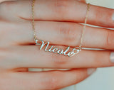 Personalized Name Necklace with Heart - Dainty Love Necklace
