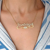 Personalized Name Necklace with Heart Stainless Steel Pendant for Women