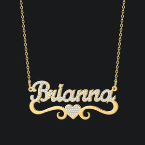 Personalized Name Necklace with Heart Stainless Steel Pendant for Women
