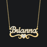 Personalized Name Necklace with Heart Stainless Steel Pendant for Women