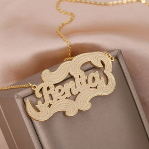 Custom Name Necklace with Heart 18K Plated Pendant for Women