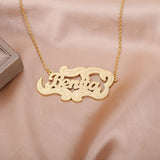 Custom Name Necklace with Heart 18K Plated Pendant for Women