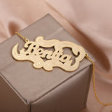 Custom Name Necklace with Heart 18K Plated Pendant for Women