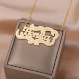 Custom Name Necklace with Heart 18K Plated Pendant for Women