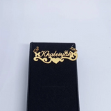Name Necklace Ribbon Heart Crown Butterfly Nameplate Choker Necklace