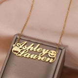 Smiley Face Name Necklace 18K Plated Stainless Steel Personalized Pendant