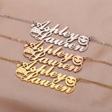 Smiley Face Name Necklace 18K Plated Stainless Steel Personalized Pendant