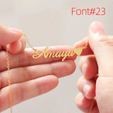 Personalized Name Necklace Plated Stainless Steel Heart Nameplate