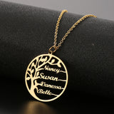 Tree of Life Name Necklace Personalized Family Jewelry