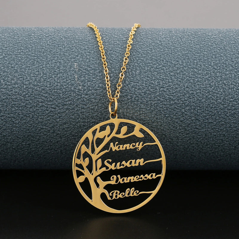 Tree of Life Name Necklace Personalized Family Jewelry