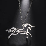 Personalised Cartoon Horse Name Necklace for Girl