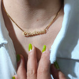 Custom Name Necklace for Women Sand Pressing Process Personalised Nameplate Pend