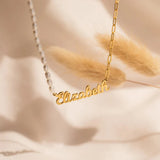 Personalized Name Necklace with Pearl Paper Clip Chain Jewelry