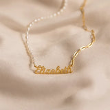 Personalized Name Necklace with Pearl Paper Clip Chain Jewelry