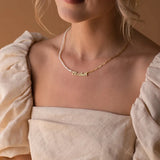 Personalized Name Necklace with Pearl Paper Clip Chain Jewelry