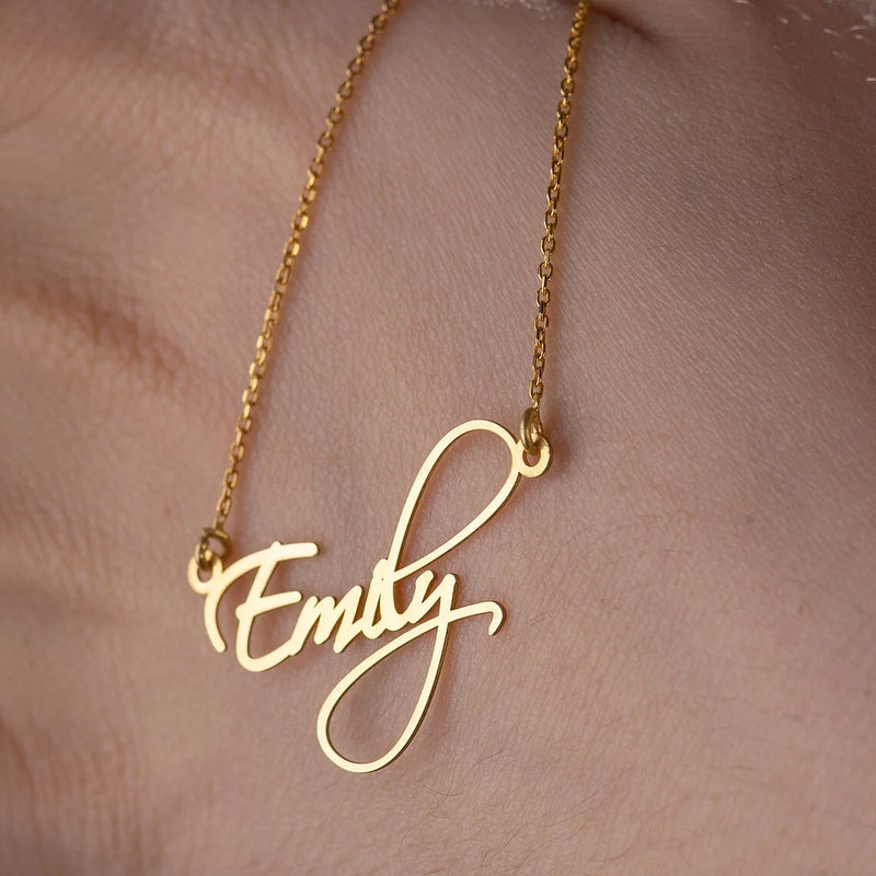Personalized Name Necklace Choker Stainless Steel Valentines Gift