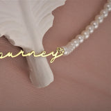 Women's Personalized Pearl Choker Necklace
