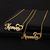 Women's Personalized Heart Name Necklace - Stainless Steel Chain