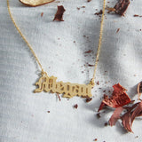 Personalized Old English Letter Pendant Name Necklace for Women