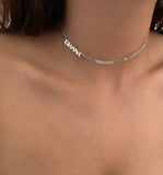 Personalized Name Necklace Stainless Steel Cuban Chain Choker