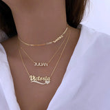 Personalized Name Necklace Stainless Steel Cuban Chain Choker