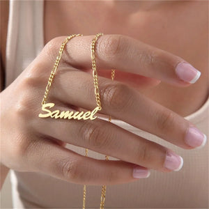 Personalized Name Necklace Stainless Steel Jewelry Gift for Women Men Choker