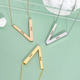 V Shape Name Necklace for Women Stainless Steel Personalised Gift