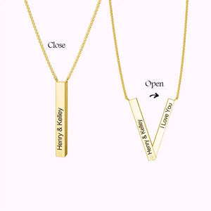 V Shape Name Necklace for Women Stainless Steel Personalised Gift