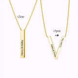 V Shape Name Necklace for Women Stainless Steel Personalised Gift