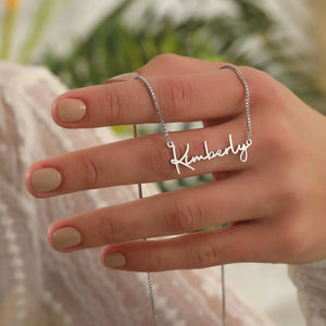 Personalized Stainless Steel Name Necklace Script Word Heartfelt Jewelry