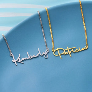 Personalized Stainless Steel Name Necklace Script Word Heartfelt Jewelry