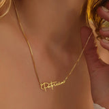 Personalized Stainless Steel Name Necklace Script Word Heartfelt Jewelry