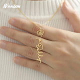 Personalized Birth Flower Name Necklace - Minimalist Jewelry