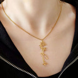 Personalized Birth Flower Name Necklace, Floral Necklace