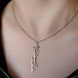 Personalized Birth Flower Name Necklace, Floral Necklace
