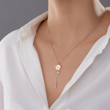 Name Necklace Birth Flower Vertical Letter Pendant Personalized Nameplate