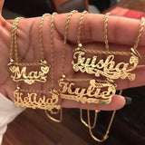 Butterfly Name Necklace on Cuban Chain Heart Choker Personalized Gift