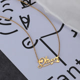 Cat Shape Name Necklace Stainless Steel Personalized Jewelry