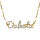 Diamond Letter Pendant Necklace for Women Personalized Stainless Steel Chain