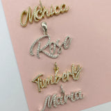Diamond Letter Pendant Necklace for Women Personalized Stainless Steel Chain
