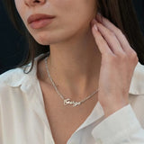 Personalized Name Necklace Stainless Steel Chain Women Gift