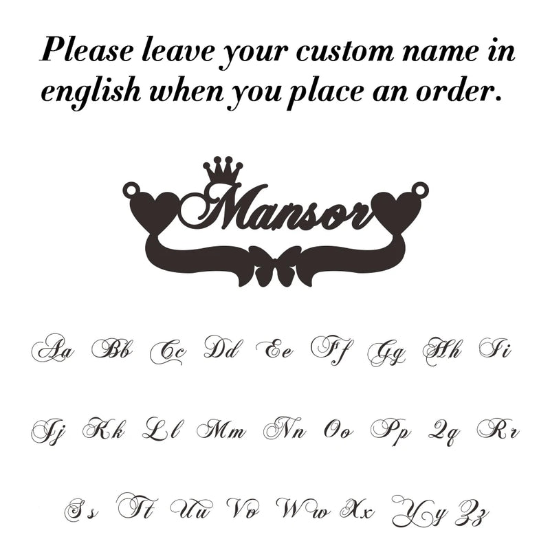 Personalized Name Necklace Stainless Steel Chain Women Gift