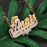 Heart Crown Name Necklace, Silver Stainless Steel Chain Women Jewelry