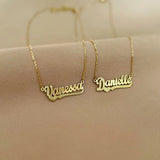 Name Necklace with Heart Pendant Personalized Stainless Steel Necklace