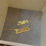 Heart Pendant Name Necklace for Women Stainless Steel Letters Jewelry Girls