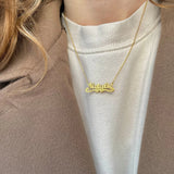 Heart Pendant Name Necklace for Women Stainless Steel Letters Jewelry Girls